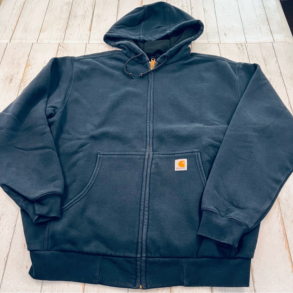 Carhartt J149 Thermal-Lined Hooded Zip-Front Sweatshirt Sz L